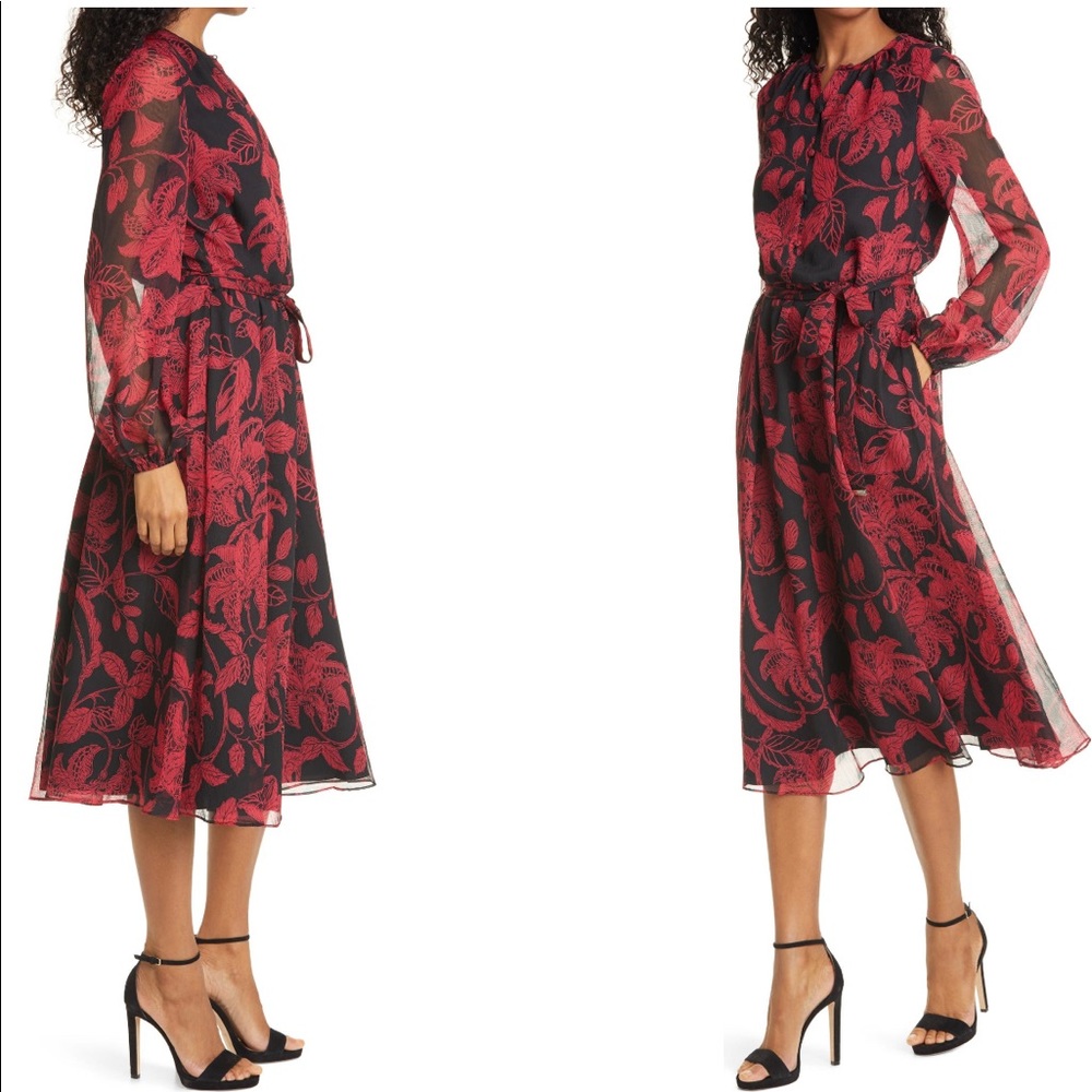 Ted Baker London Rocco Long Sleeve Midi Dress